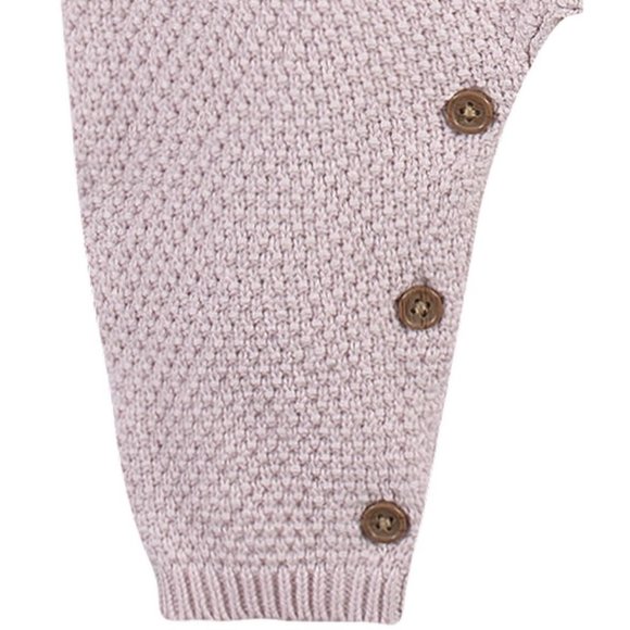 5/$20 NEW 3-6M Girls Pink Knit LS Jumpsuit-Coverall - Picture 3 of 5